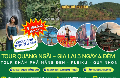 Tour Quảng Ngãi - Gia Lai - Măng Đen - Quy Nhơn 5 Ngày 4 Đêm