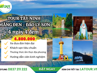 Tour Tây Ninh - Măng Đen - Đảo Lý Sơn 4 Ngày 4 Đêm